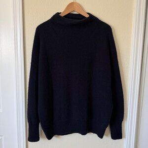 VINCE Women's Funnel Turtle Neck Blue Cashmere Sweater Sz M